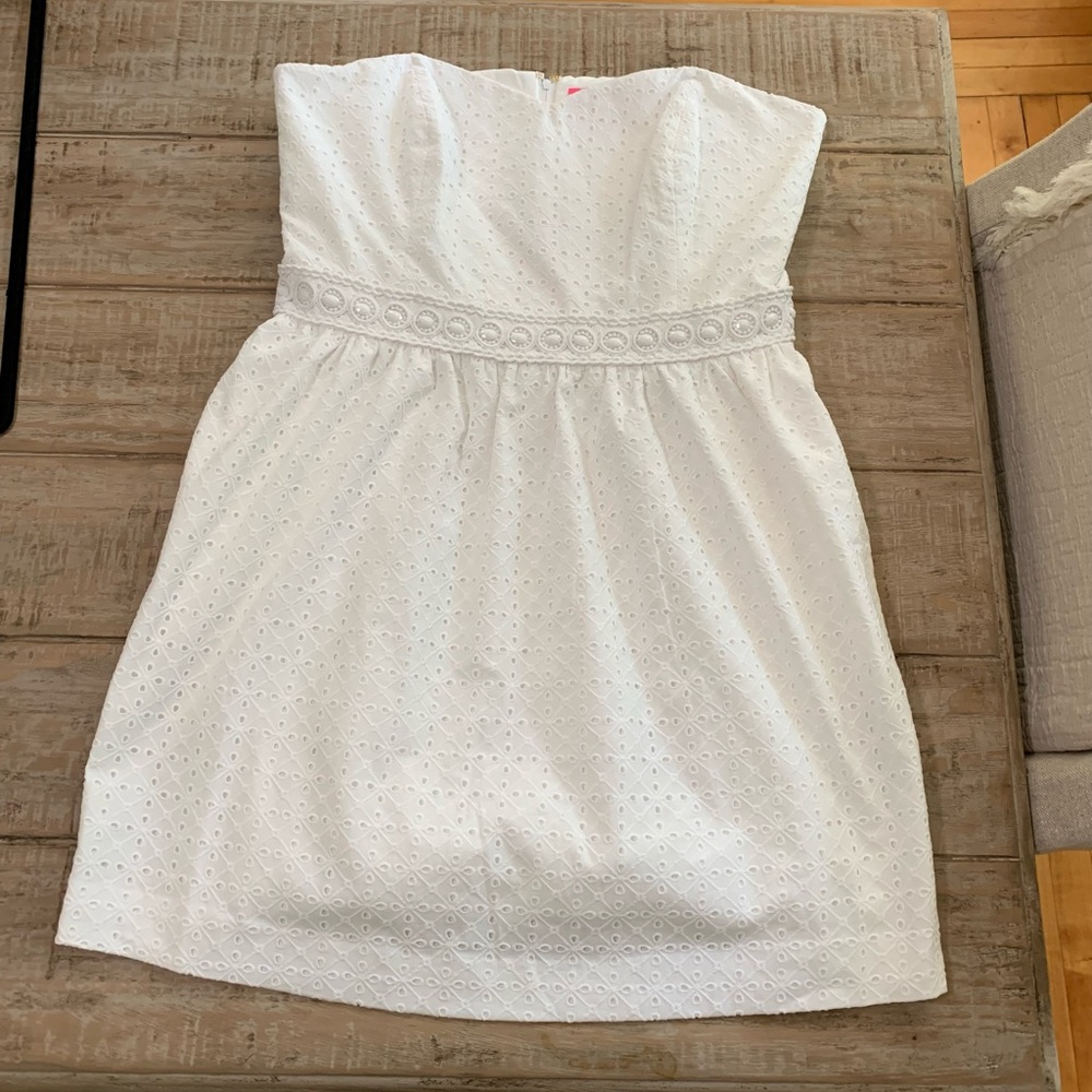 Lilly Pulitzer size 16 white strapless BEAUTY!